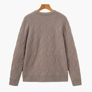 Suéter Cuello Redondo Diamond Knit Tejido Diamante Colección Exclusiva Uso Diario