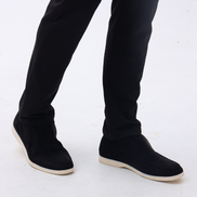 Old Money Mocasines Altos De Gamuza De Becerro Colección Lujo Interior Totalmente De Cuero Exclusiva Edición Limitada