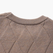 Suéter Cuello Redondo Diamond Knit Tejido Diamante Colección Exclusiva Uso Diario