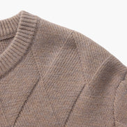 Suéter Cuello Redondo Diamond Knit Tejido Diamante Colección Exclusiva Uso Diario