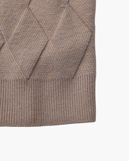 Suéter Cuello Redondo Diamond Knit Tejido Diamante Colección Exclusiva Uso Diario