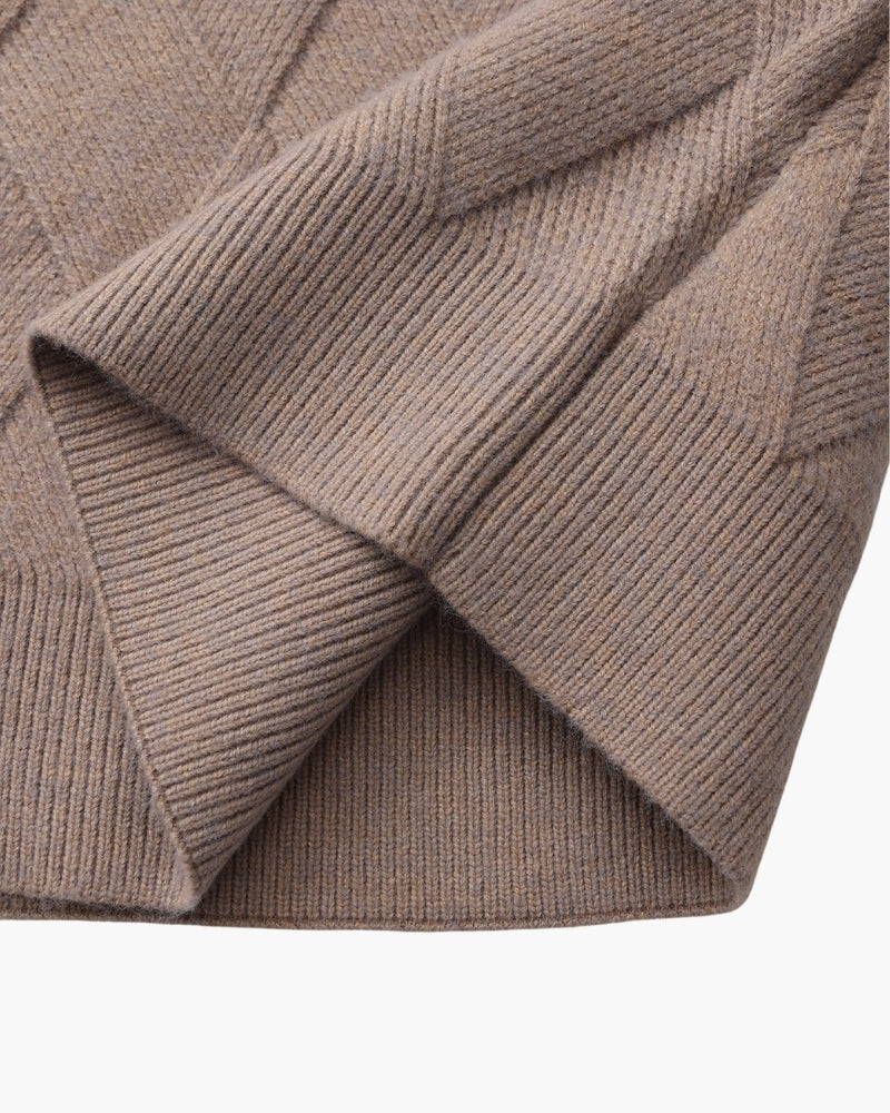 Suéter Cuello Redondo Diamond Knit Tejido Diamante Colección Exclusiva Uso Diario