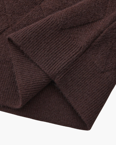 Suéter Cuello Redondo Diamond Knit Tejido Diamante Colección Exclusiva Uso Diario