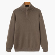 Suéter De Punto Refinado Con Media Cremallera Algodón Premium Colección Exclusiva