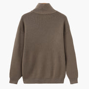 Suéter De Punto Refinado Con Media Cremallera Algodón Premium Colección Exclusiva