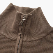 Suéter De Punto Refinado Con Media Cremallera Algodón Premium Colección Exclusiva