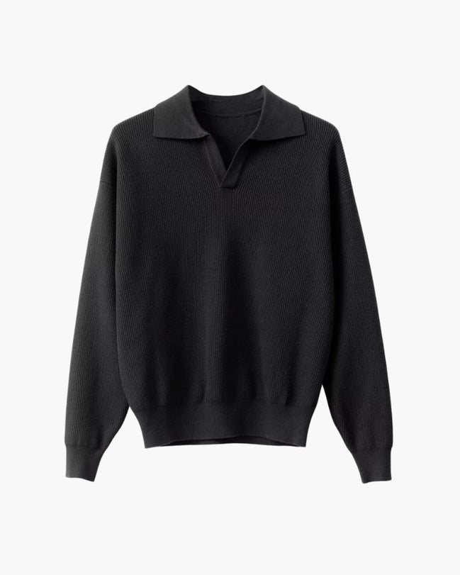 Suéter Polo Texturizado De Poliéster Premium Con Puños Y Dobladillo Acanalados Y Corte Clásico Edición Limitada