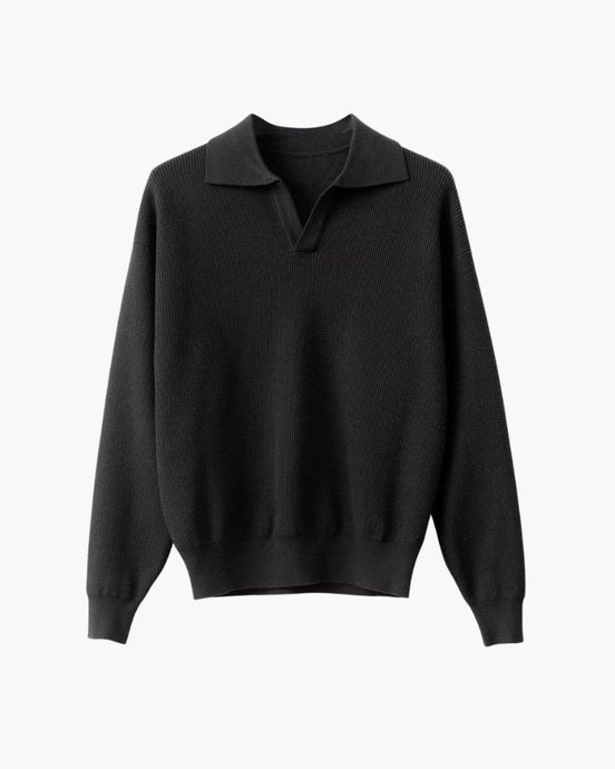 Suéter Polo Texturizado De Poliéster Premium Con Puños Y Dobladillo Acanalados Y Corte Clásico Edición Limitada