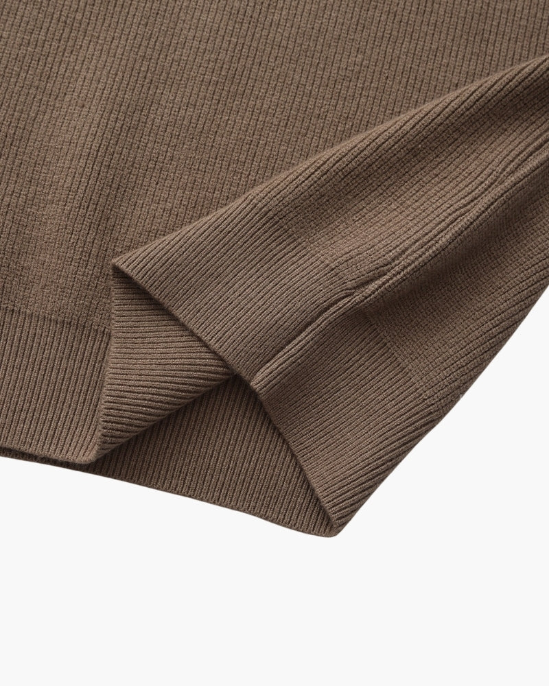 Suéter De Punto Refinado Con Media Cremallera Algodón Premium Colección Exclusiva