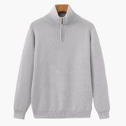 Suéter De Punto Refinado Con Media Cremallera Algodón Premium Colección Exclusiva