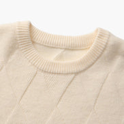 Suéter Cuello Redondo Diamond Knit Tejido Diamante Colección Exclusiva Uso Diario