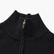 Suéter De Punto Refinado Con Media Cremallera Algodón Premium Colección Exclusiva