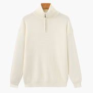 Suéter De Punto Refinado Con Media Cremallera Algodón Premium Colección Exclusiva