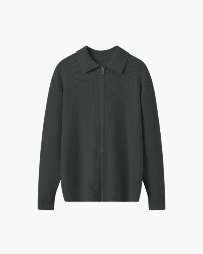 Chaleco De Lana Premium 100 Por Ciento Con Cremallera Y Cuello Estructurado Colección Exclusiva Para Hombre