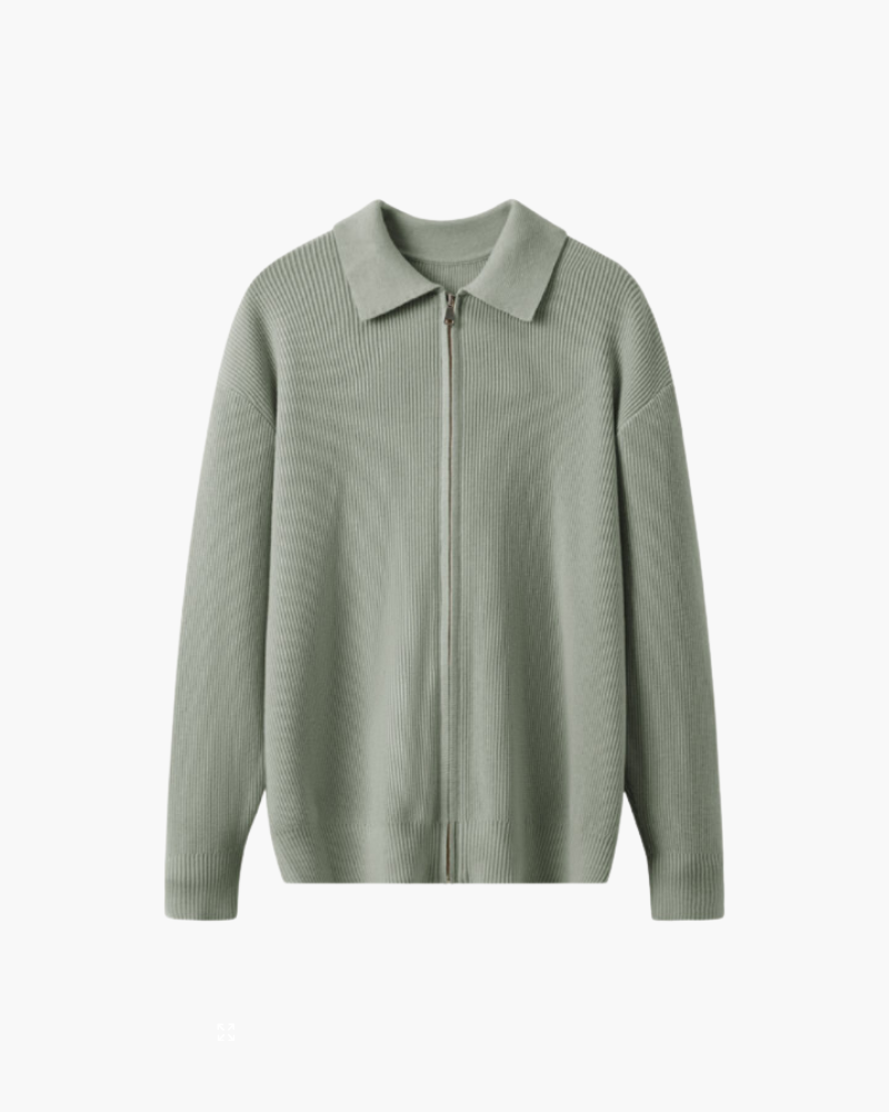 Chaleco De Lana Premium 100 Por Ciento Con Cremallera Y Cuello Estructurado Colección Exclusiva Para Hombre