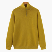 Suéter De Punto Refinado Con Media Cremallera Algodón Premium Colección Exclusiva