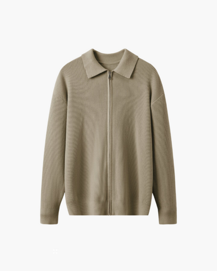 Chaleco De Lana Premium 100 Por Ciento Con Cremallera Y Cuello Estructurado Colección Exclusiva Para Hombre