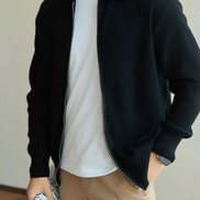 Chaleco De Lana Premium 100 Por Ciento Con Cremallera Y Cuello Estructurado Colección Exclusiva Para Hombre