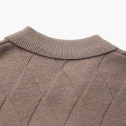 Heritage Cardigan De Punto Diamante Con Cremallera En Mezcla De Lana Y Algodón Edición Limitada