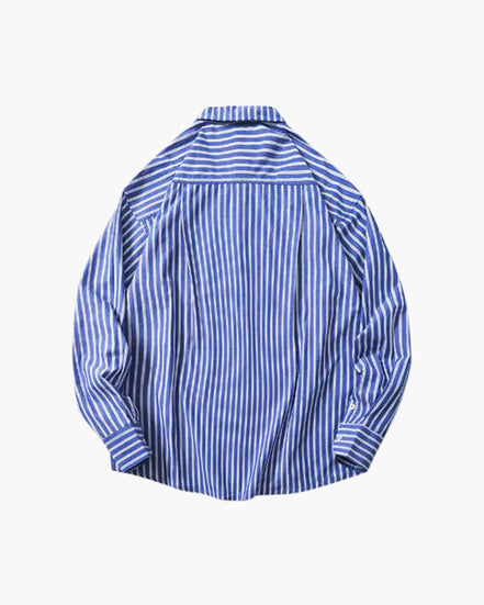 Camisa Oversized A Rayas De Algodón Premium