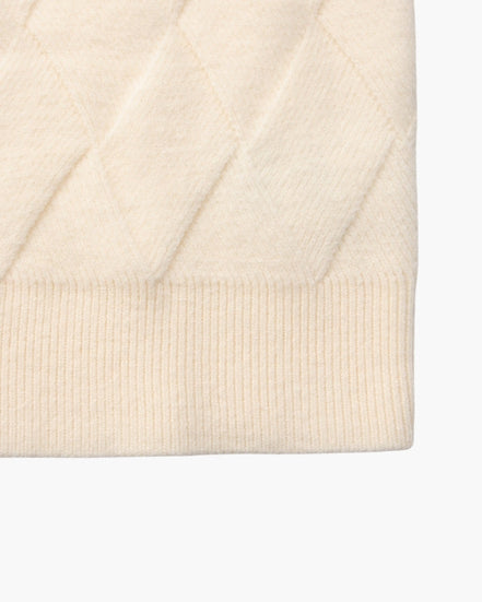 Suéter Cuello Redondo Diamond Knit Tejido Diamante Colección Exclusiva Uso Diario