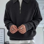 Cesare Suéter Con Cremallera Parcial Colección Algodón Premium Old Money Edición Limitada