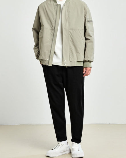 Chaqueta Bomber Minimalista Colección Minimalist Edición Limitada Con Bolsillo Utilitario