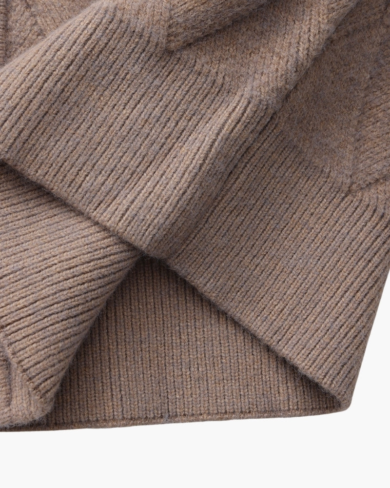 Heritage Cardigan De Punto Diamante Con Cremallera En Mezcla De Lana Y Algodón Edición Limitada