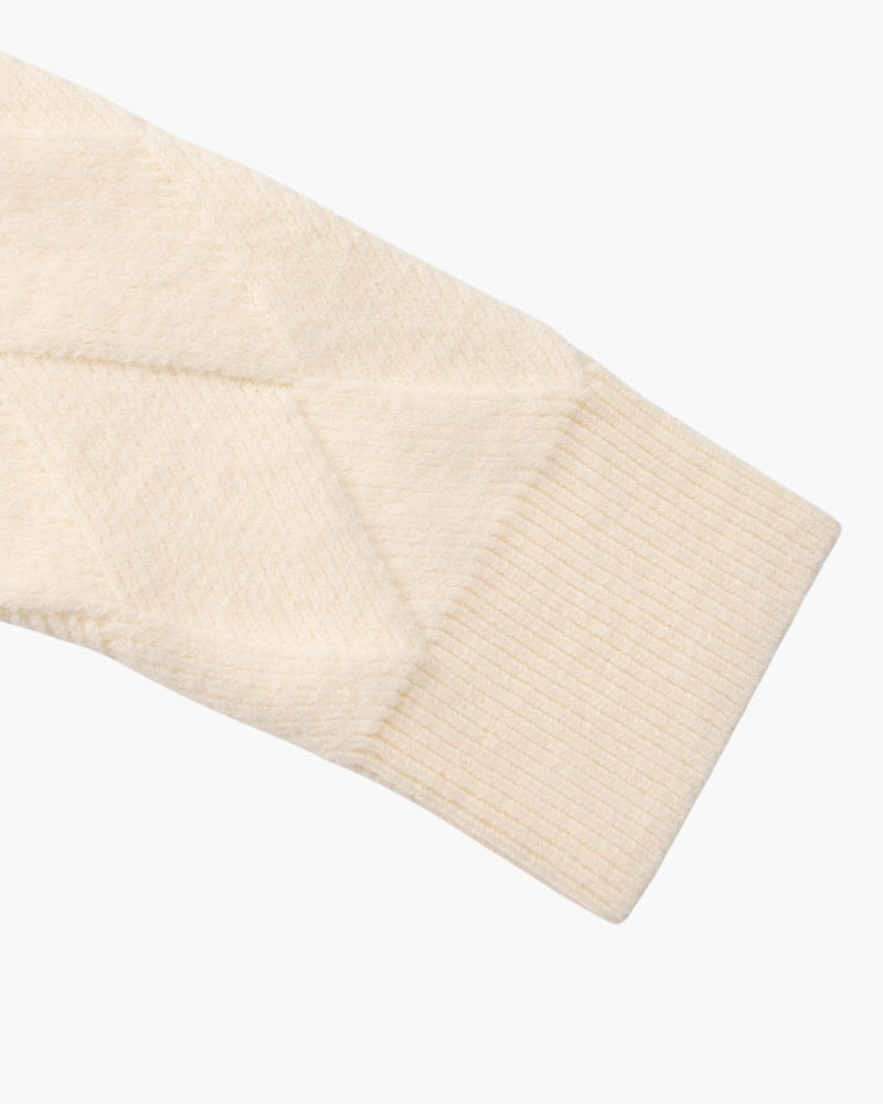 Suéter Cuello Redondo Diamond Knit Tejido Diamante Colección Exclusiva Uso Diario