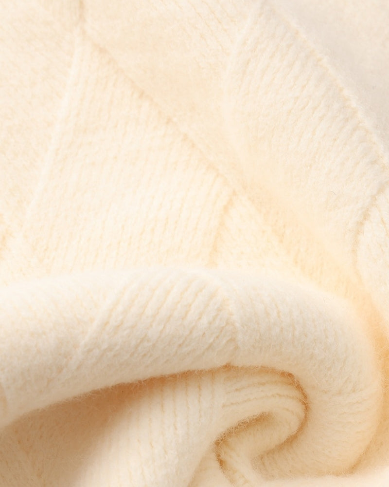 Suéter Cuello Redondo Diamond Knit Tejido Diamante Colección Exclusiva Uso Diario