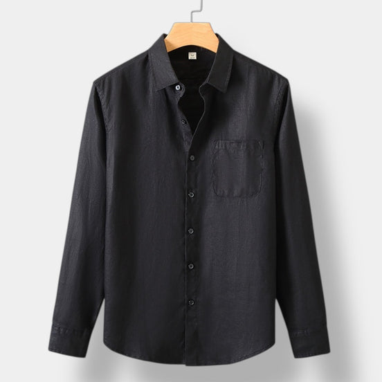 Old Money Camisa De Lino Larga De La Colección Linen Con Detalle De Exclusividad