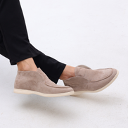 Old Money Mocasines Altos De Gamuza De Becerro Colección Lujo Interior Totalmente De Cuero Exclusiva Edición Limitada