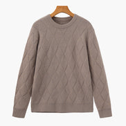 Suéter Cuello Redondo Diamond Knit Tejido Diamante Colección Exclusiva Uso Diario