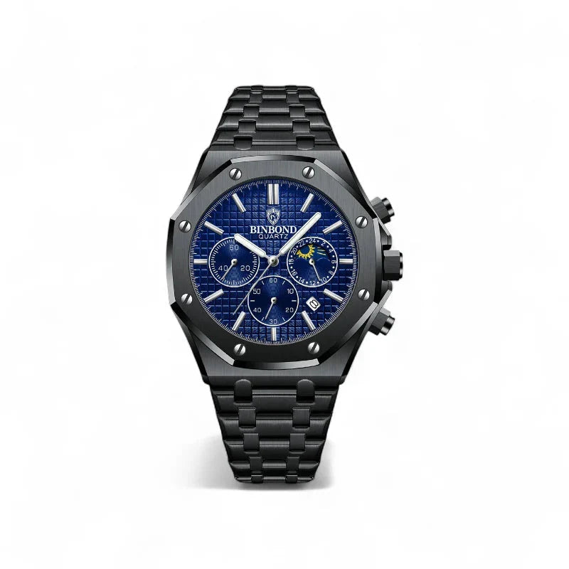 Astra Reloj Cronógrafo Colección Noir Edición Limitada en Acero Inoxidable Negro con Calendario