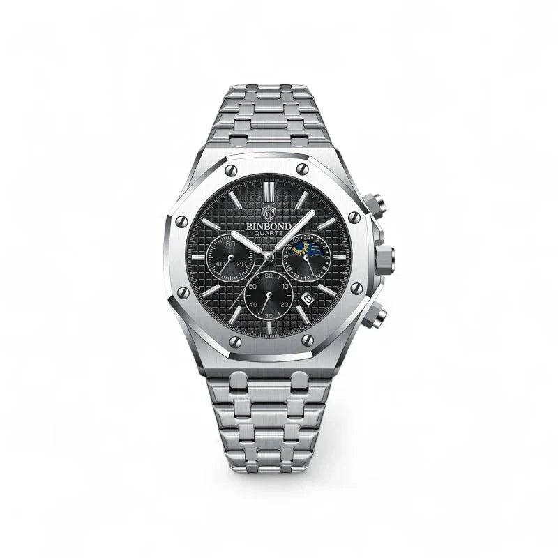 Astra Reloj Cronógrafo Colección Noir Edición Limitada en Acero Inoxidable Negro con Calendario