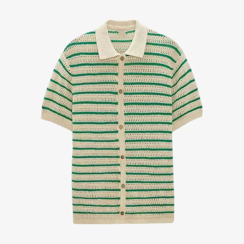Polo A Rayas De Punto Breeze Colección Exclusiva Para Primavera Verano Con Detalles Retro Y Tejido Transpirable