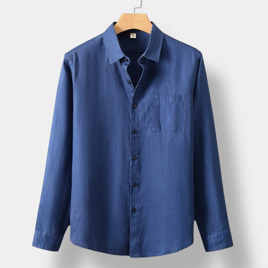 Old Money Camisa De Lino Larga De La Colección Linen Con Detalle De Exclusividad