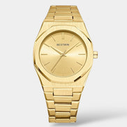 Old Money Reloj De Metal Con Esfera Azul Minimalista Y Bisel Octagonal De Acero Cepillado Edición Limitada