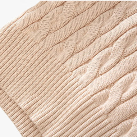 Suéter Trenzado de Algodón Premium Exclusivo con Cremallera