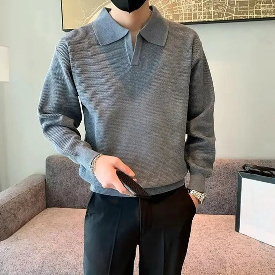 Suéter De Punto Premium Con Cuello Caído Estructurado Textura Suave Colección Exclusiva