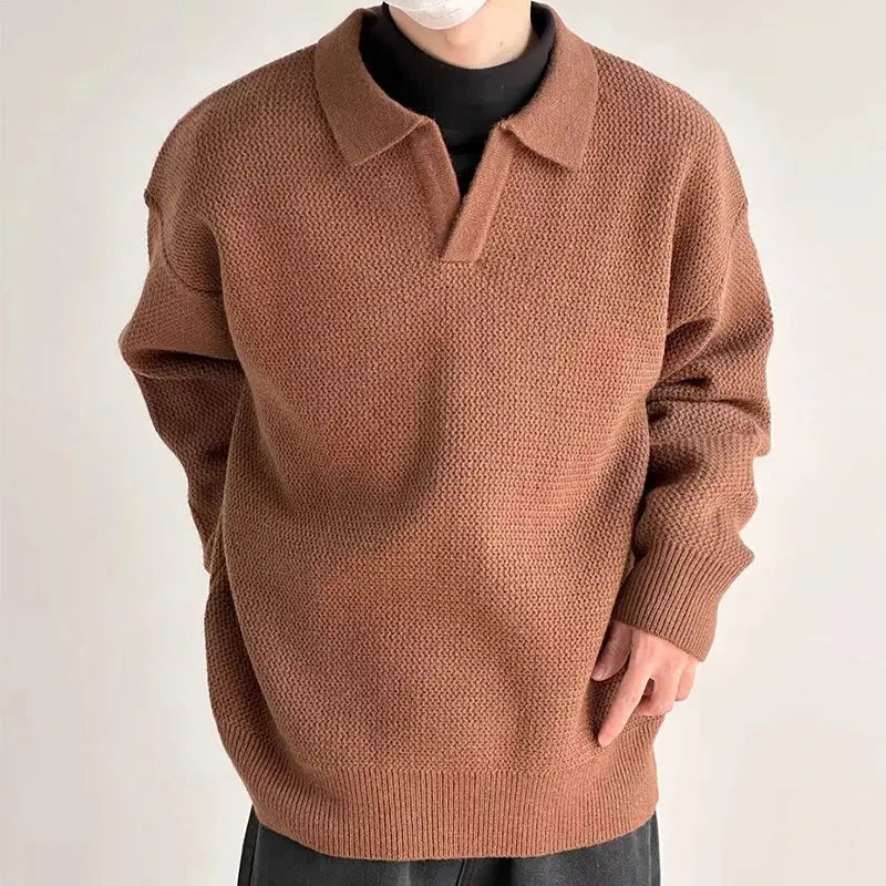 Suéter De Punto Premium Con Cuello Caído Estructurado Textura Suave Colección Exclusiva