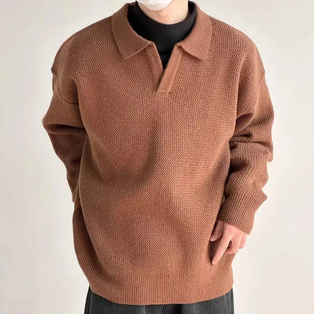 Suéter De Punto Premium Con Cuello Caído Estructurado Textura Suave Colección Exclusiva