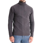 Suéter De Lana Rayas Con Cuello Alto Edición Limitada