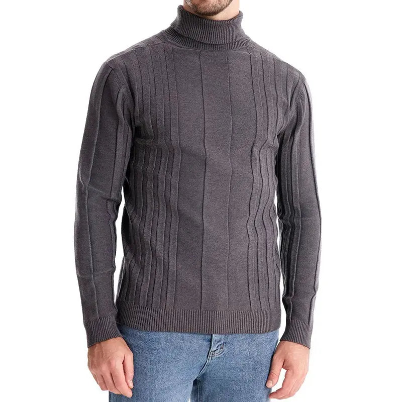 Suéter De Lana Rayas Con Cuello Alto Edición Limitada