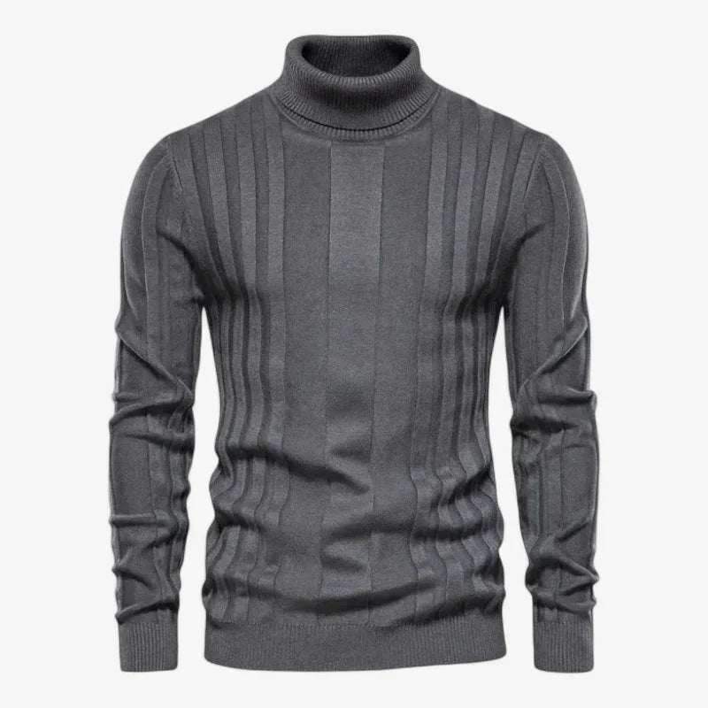 Suéter De Lana Rayas Con Cuello Alto Edición Limitada