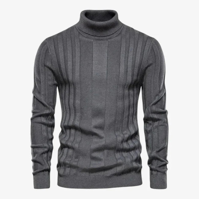 Suéter De Lana Rayas Con Cuello Alto Edición Limitada