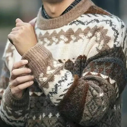 Suéter De Punto Navideño Lana Merino Colección Vintage Edición Limitada Para Fiestas Invernales