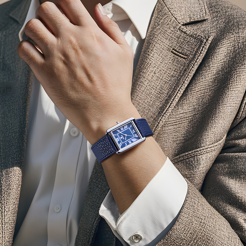 Reloj Cuarzo Clásico Pulsera Cuero Texturizado Colección Elegancia Edición Limitada