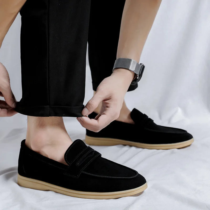 Mocasines De Gamuza Bovina Premium Colección Primavera Otoño Edición Limitada Silueta Sofisticada