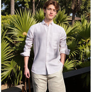 Camisa Casual de Algodón y Lino Corte Slim Colección Premium Edición Limitada para Estilos Elegantes